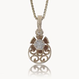 Moon Flower Diamond Pendant