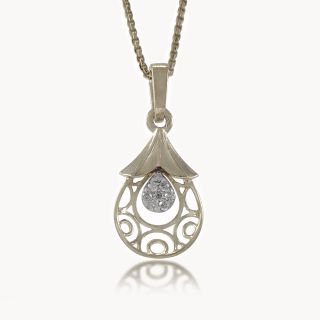 Tear Bloom Diamond Pendant