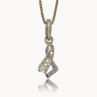 Swirling Ribbon Diamond Pendant
