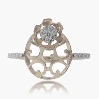 Moon Flower Diamond Ring