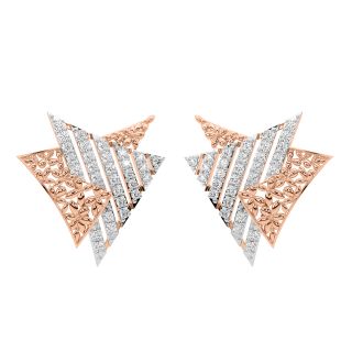 Traingle Interlocked Diamond Earrings