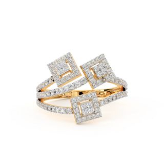 Three Tiny Square Diamond Ring