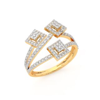 Three Tiny Square Diamond Ring