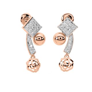 Spirals N Vines Gold Diamond Earrings