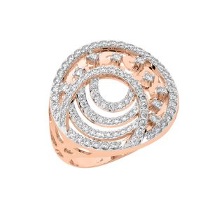 Spinning Fins Gold Diamond Ring