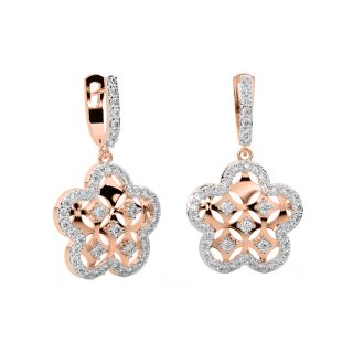 Rosy Round Diamond Earrings