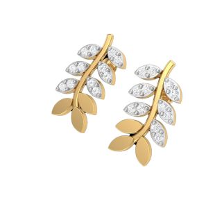 Art Deco Diamond Set Leaf Earrings 5 carats in Platinum and White Gold