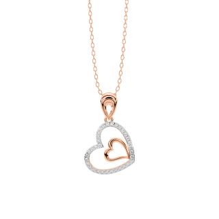 Gold Love Heart Diamond Pendant