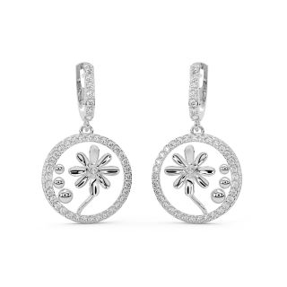 Floral Charm Diamond Earrings