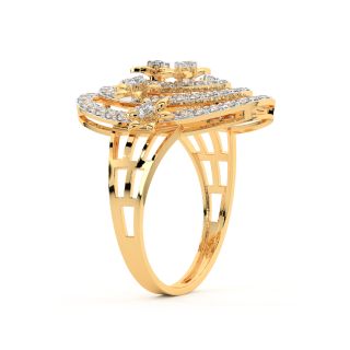 Oval Floral Design Diamond Ring