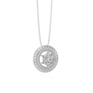 Round Halo Diamond Pendant