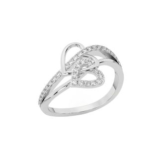 Linked Heart Diamond Ring