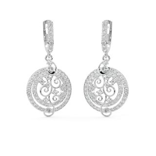 Ripple Round Diamond Earrings