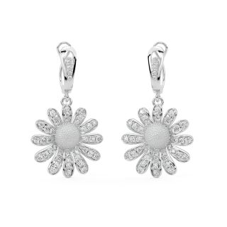 Golden Sunflower Diamond Earrings