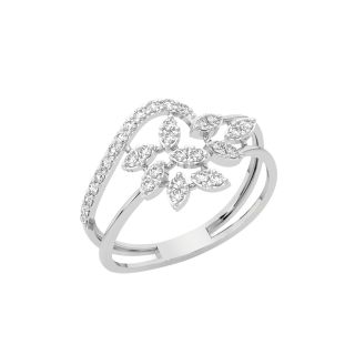 Bay Leaves Diamond Engagement Ring