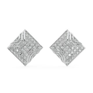 Quadrangle Design Diamond Earrings