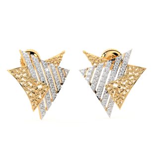 Traingle Interlocked Diamond Earrings