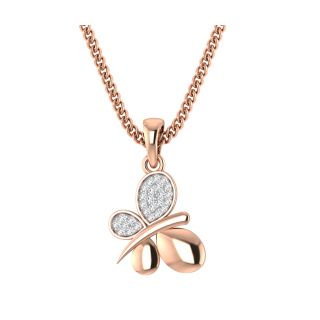 Stylish Butterfly Diamond Pendant