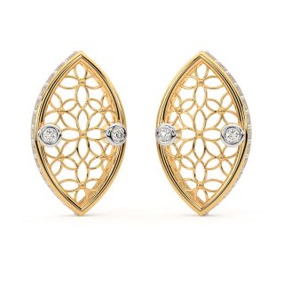 Sea Shell Gold Diamond Earrings