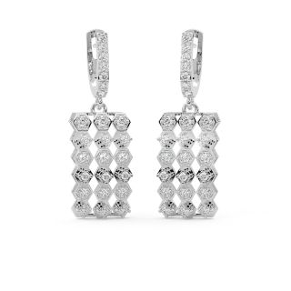 Bar Pattern Diamond Earrings