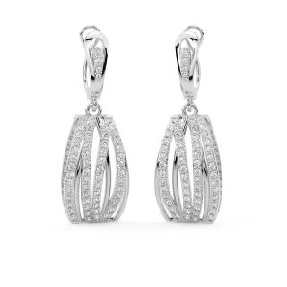 Frost On Gold Diamond Earrings