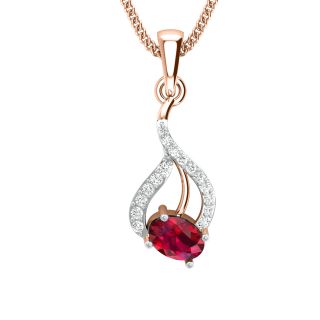 Cara Red Stone Office Wear Diamond Pendant