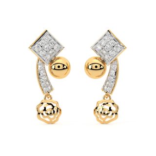 Spirals N Vines Gold Diamond Earrings