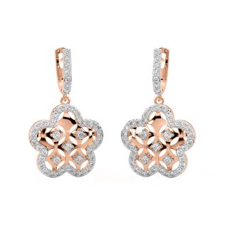 Rosy Round Diamond Earrings