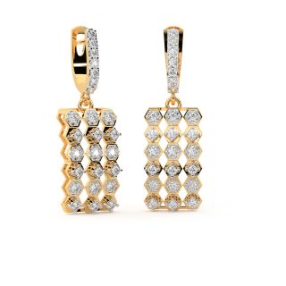 Bar Pattern Diamond Earrings