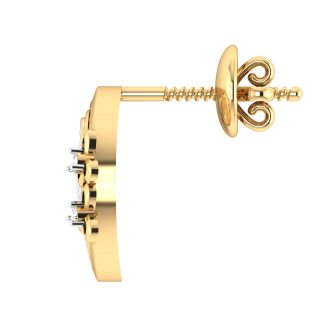 Gold Button Binge Diamond Earrings
