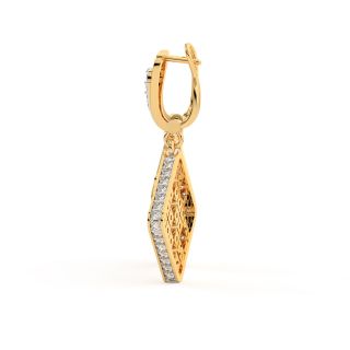 Golden Square Diamond Earrings