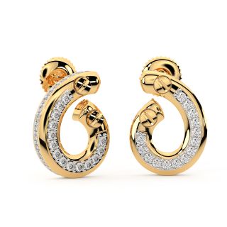 Snail Design Diamond Earrings