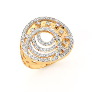 Spinning Fins Gold Diamond Ring