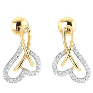 Klara Heart Diamond Stud Earrings For Her