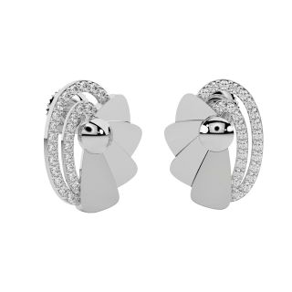 Oval Design Diamond Stud Earrings