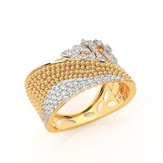 Gracefully Bold Gold Diamond Ring