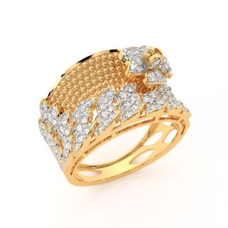 Stylish Autumn Gold Diamond Ring