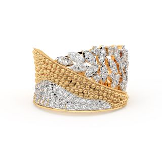 Gracefully Bold Gold Diamond Ring