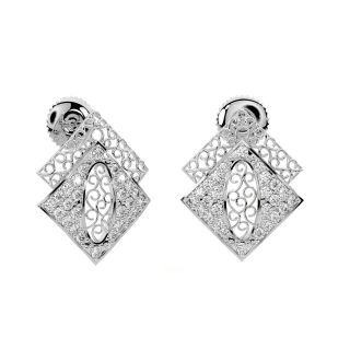 Lace It Up Square Diamond Earrings