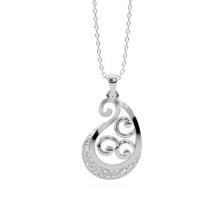 Paisley Pattern Diamond Pendant