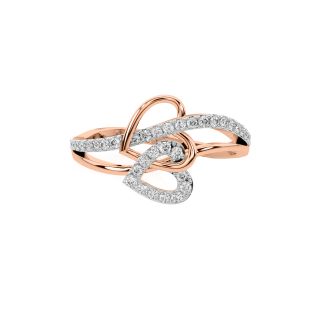 Linked Heart Diamond Ring