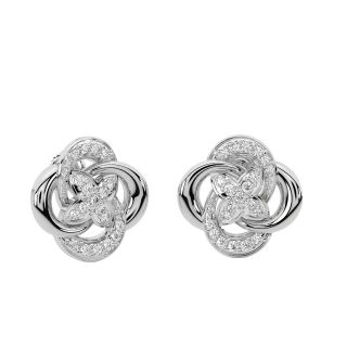 Golden Interlinked Diamond Earrings