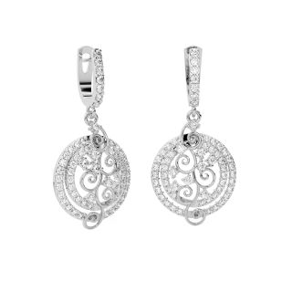 Ripple Round Diamond Earrings