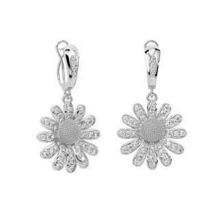 Golden Sunflower Diamond Earrings