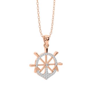 Anchor Wheel Diamond Pendant