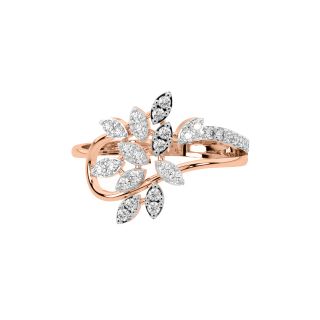 Spring Leaves Diamond Engagement Ring