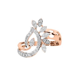 Leaf Pattern Diamond Ring