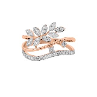 Modern Foliage Diamond Ring