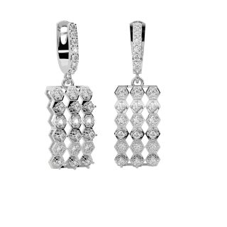 Bar Pattern Diamond Earrings
