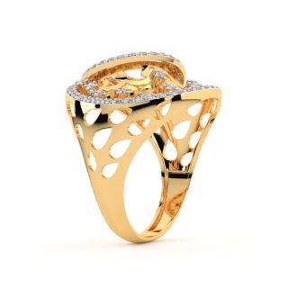 Spinning Fins Gold Diamond Ring